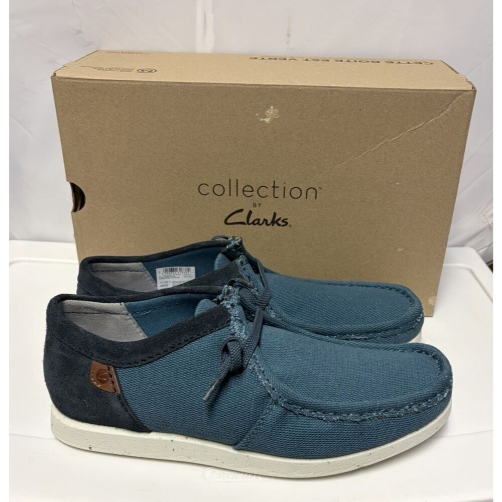 Clark’s Teal Blue Shacrelite Moccasin Shoes Men’s Size 10 M New in Box